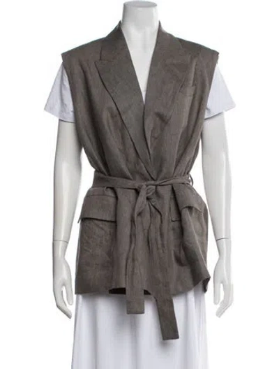 Pre-owned Brunello Cucinelli Linen Vest In Grey