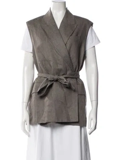 Pre-owned Brunello Cucinelli Linen Vest In Grey