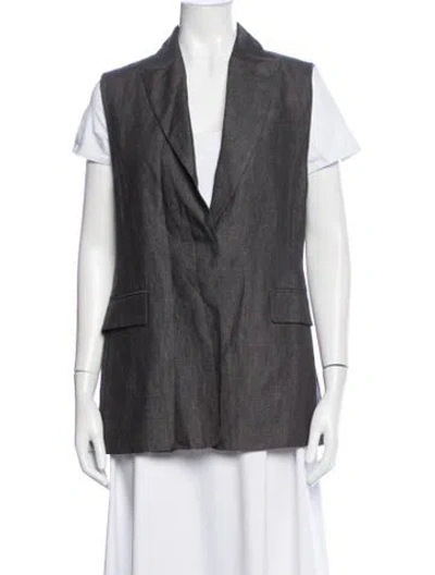 Pre-owned Brunello Cucinelli Linen Vest In Grey