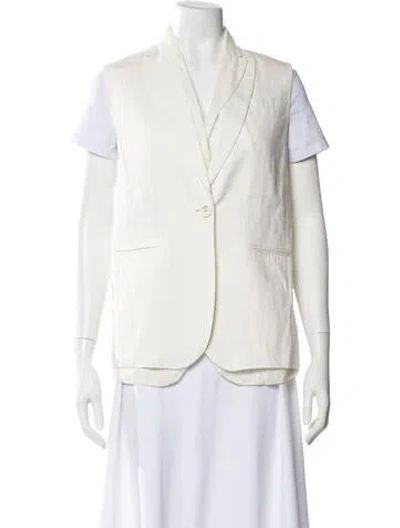 Pre-owned Brunello Cucinelli Linen Vest In White
