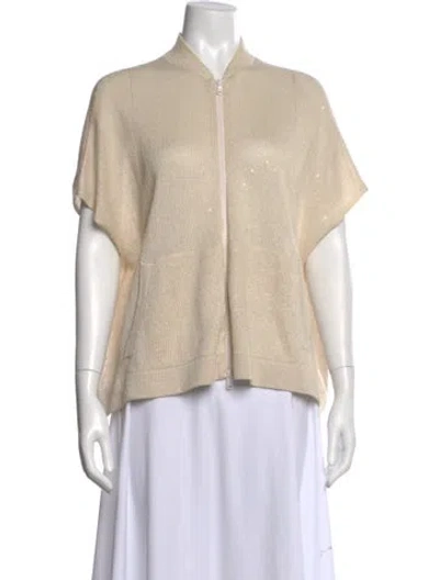 Pre-owned Brunello Cucinelli Linen V-neck Sweater
