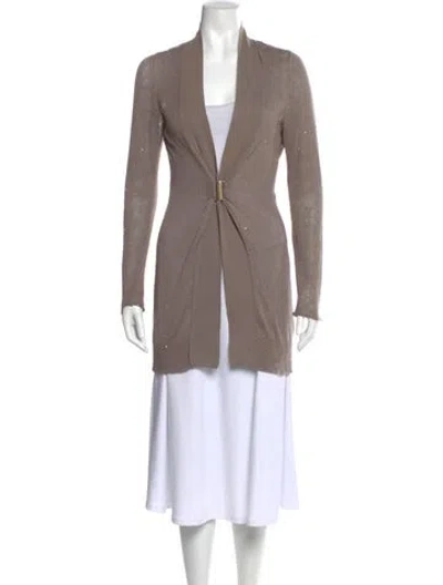 Pre-owned Brunello Cucinelli Linen V-neck Sweater In Brown