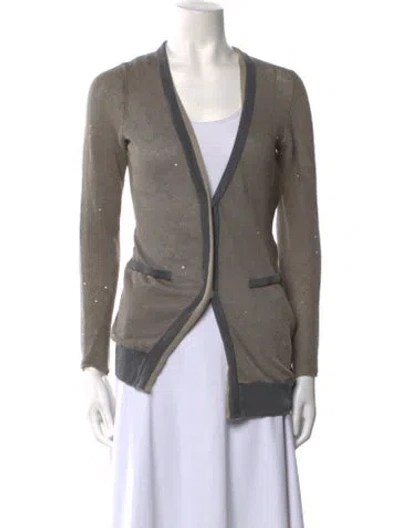 Pre-owned Brunello Cucinelli Linen V-neck Sweater In Neutral