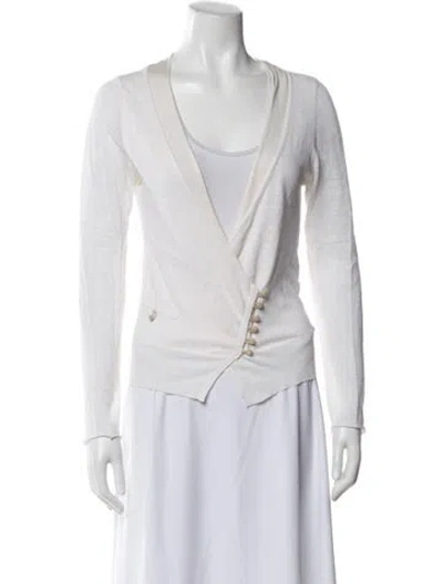 Pre-owned Brunello Cucinelli Linen V-neck Sweater In Neutral