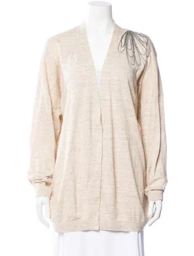 Pre-owned Brunello Cucinelli Linen V-neck Sweater In Neutral