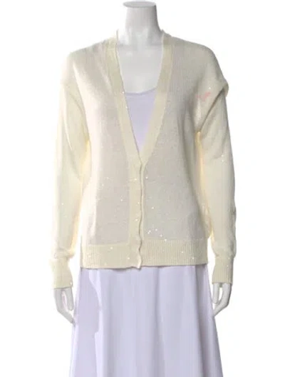 Pre-owned Brunello Cucinelli Linen V-neck Sweater In Neutral