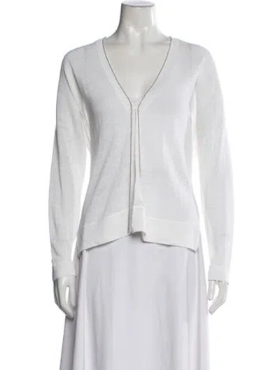 Pre-owned Brunello Cucinelli Linen V-neck Sweater In Neutral