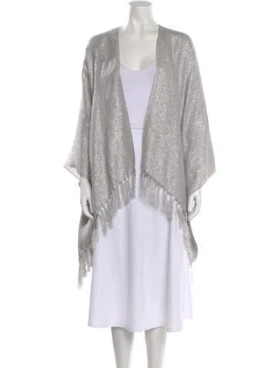 Pre-owned Brunello Cucinelli Linen V-neck Sweater In Silver