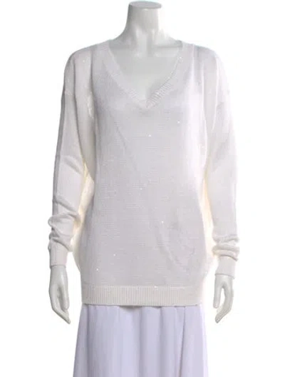 Pre-owned Brunello Cucinelli Linen V-neck Sweater W/ Tags