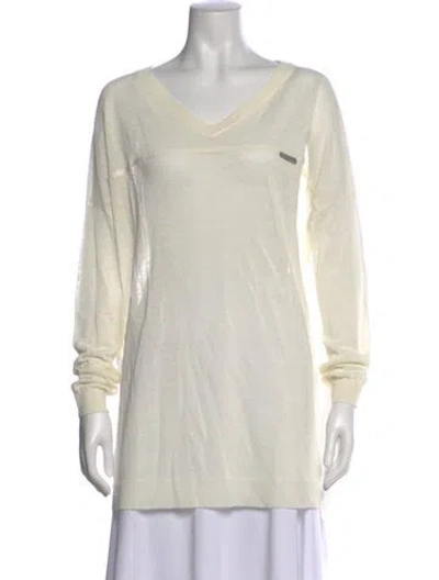 Pre-owned Brunello Cucinelli Linen V-neck Tunic In Neutral