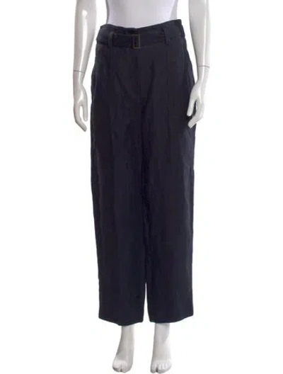 Pre-owned Brunello Cucinelli Linen Wide Leg Pants In Blue