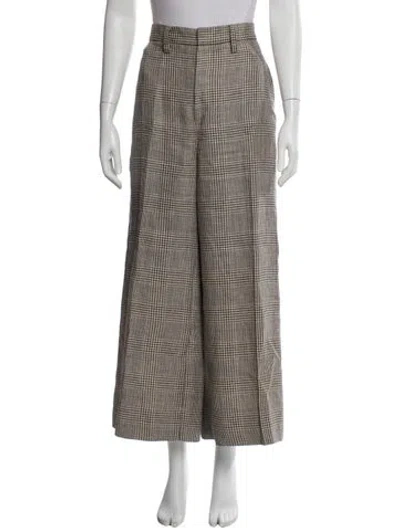 Pre-owned Brunello Cucinelli Linen Wide Leg Pants In Brown