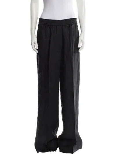 Pre-owned Brunello Cucinelli Linen Wide Leg Pants In Gray