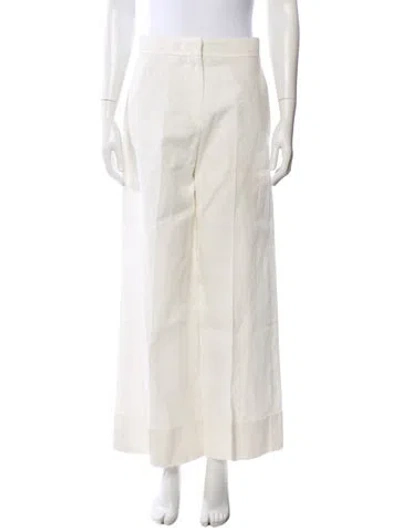 Pre-owned Brunello Cucinelli Linen Wide Leg Pants In Gray
