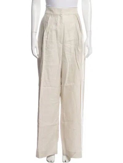 Pre-owned Brunello Cucinelli Linen Wide Leg Pants In Neutral