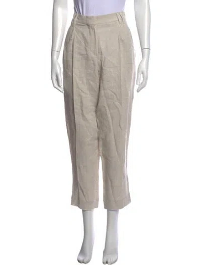 Pre-owned Brunello Cucinelli Linen Wide Leg Pants In Neutrals