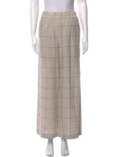 Pre-owned Brunello Cucinelli Linen Wide Leg Pants W/ Tags In Gray