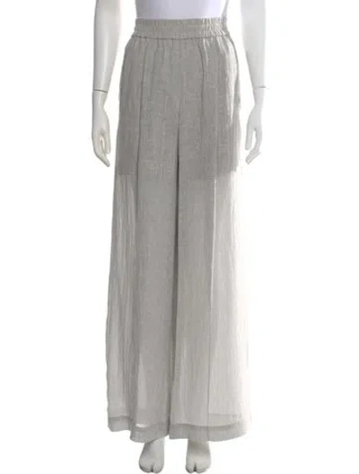 Pre-owned Brunello Cucinelli Linen Wide Leg Pants W/ Tags In Gray