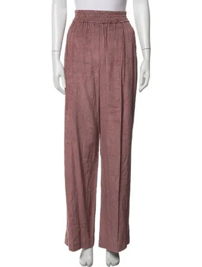 Pre-owned Brunello Cucinelli Linen Wide Leg Pants W/ Tags In Pink