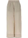 Brunello Cucinelli Trousers Wide Leg Elastic Waistband In Beige