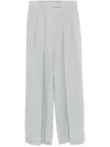 Brunello Cucinelli Linen Wide-leg Trousers In Light Grey