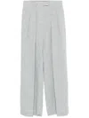 Brunello Cucinelli Linen Wide-leg Trousers In Light Grey