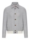 Brunello Cucinelli Diagonal Jacket Casual Jackets And Parka Gray In Grey