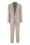 Brunello Cucinelli Men Linen, Wool And Silk Leisure Suit In Neutral