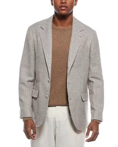BRUNELLO CUCINELLI BRUNELLO CUCINELLI LINEN, WOOL, & SILK-BLEND BLAZER