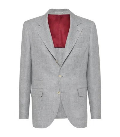 BRUNELLO CUCINELLI LINEN-WOOL-SILK BLAZER