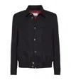 Brunello Cucinelli Black Linen Blend Jacket In Black