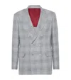 Brunello Cucinelli Grey Suit-type Linen Blazer In Grey