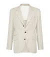 Brunello Cucinelli Linen-wool-silk Single-breasted Blazer In Beige
