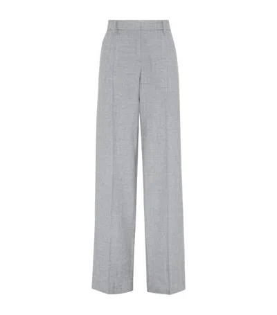 Brunello Cucinelli Linen-wool Tailored Trousers In Pearl Grey