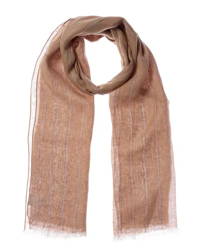 Brunello Cucinelli Linen-blend Scarf In Brown