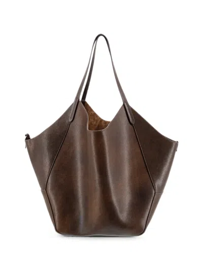 Brunello Cucinelli Lizard-effect Leather Bucket Bag In Brown