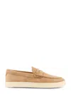 Brunello Cucinelli Man Loafers Camel Size 9 Leather In Beige