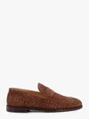 Brunello Cucinelli Woven Suede Penny Loafer In Brown