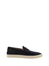 Brunello Cucinelli Suede Moccasin-style Sneakers With Diamond Cut Mask