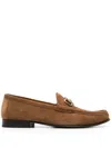Brunello Cucinelli Brown Leather Loafers With Suede Finish In Brown