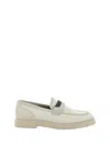Brunello Cucinelli Beaded Strap Loafers Block Sole In Multi