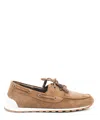 Brunello Cucinelli Loafers With Suede Finish And Rubber Sole In Brown