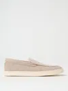 Brunello Cucinelli Light Beige Suede Slip-ons Men In Beige