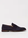 Brunello Cucinelli Suede Penny Loafers In Blue