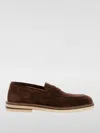 Brunello Cucinelli Elegant Suede Penny Loafers For Men In 棕色