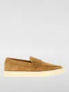 Brunello Cucinelli Men Camel Suede Loafer Sneakers In Brown