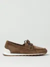 Brunello Cucinelli Loafers With Suede Finish And Rubber Sole In Brown