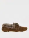 Brunello Cucinelli Suede Moccasin Driving Loafers Lace Detail In Brown