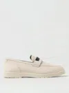 Brunello Cucinelli Beaded Strap Loafers Block Sole In Ivory