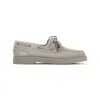 Brunello Cucinelli Taupe Grey Boat Moccasins With Monili Chain In Neutral